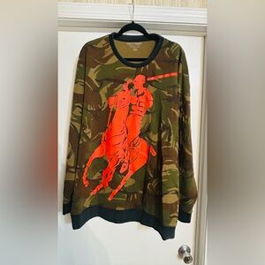 Polo by Ralph Lauren Crewneck T-Shirt in camouflage orange horse